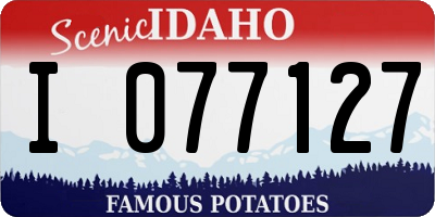 ID license plate I077127