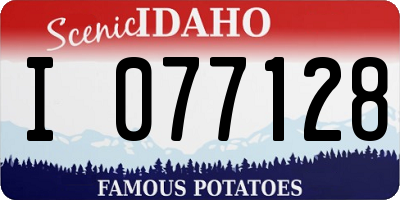 ID license plate I077128
