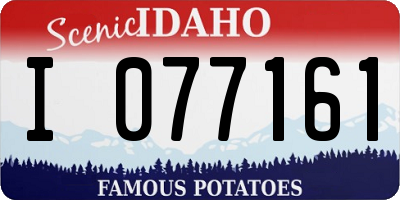 ID license plate I077161