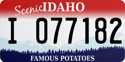 ID license plate I077182