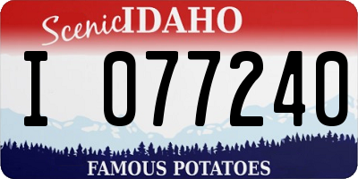 ID license plate I077240