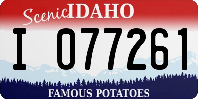 ID license plate I077261