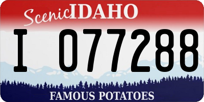 ID license plate I077288