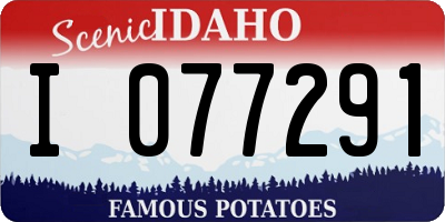 ID license plate I077291