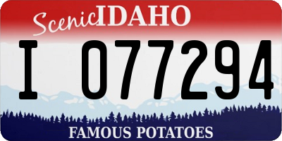 ID license plate I077294