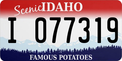 ID license plate I077319