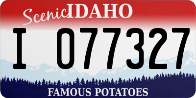 ID license plate I077327