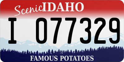 ID license plate I077329