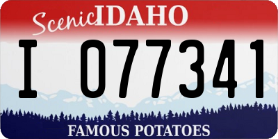 ID license plate I077341