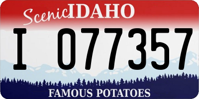 ID license plate I077357