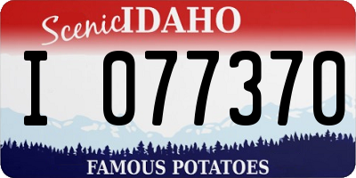 ID license plate I077370