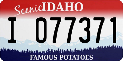 ID license plate I077371