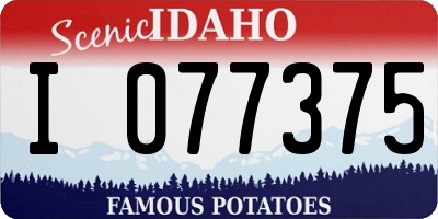 ID license plate I077375