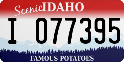 ID license plate I077395