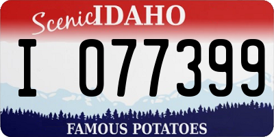 ID license plate I077399
