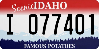 ID license plate I077401