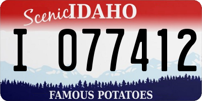 ID license plate I077412