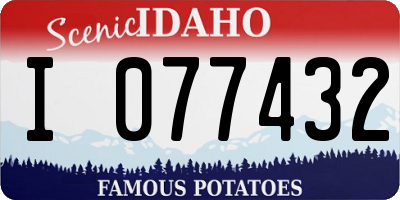 ID license plate I077432