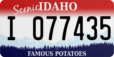 ID license plate I077435