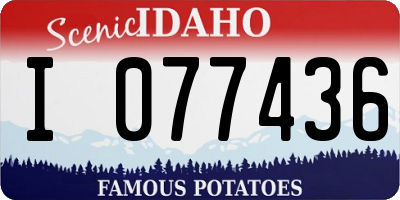 ID license plate I077436