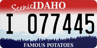 ID license plate I077445