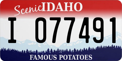ID license plate I077491