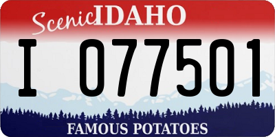 ID license plate I077501