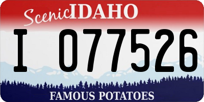 ID license plate I077526