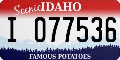 ID license plate I077536