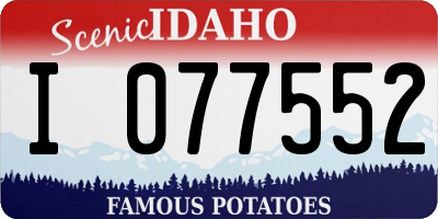 ID license plate I077552