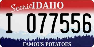 ID license plate I077556