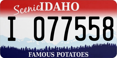 ID license plate I077558
