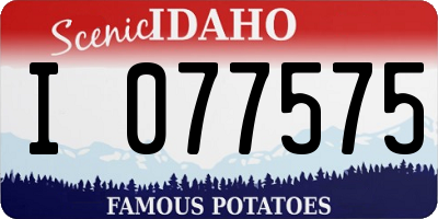 ID license plate I077575