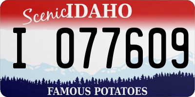ID license plate I077609