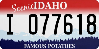 ID license plate I077618