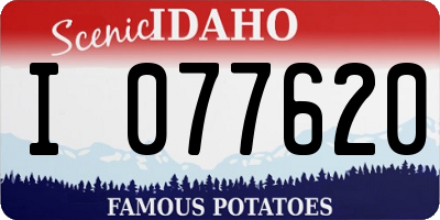 ID license plate I077620