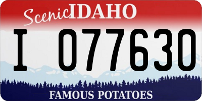 ID license plate I077630