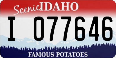 ID license plate I077646