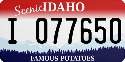 ID license plate I077650
