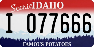 ID license plate I077666