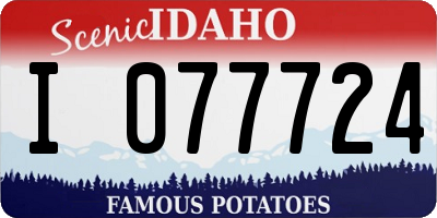 ID license plate I077724