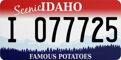 ID license plate I077725
