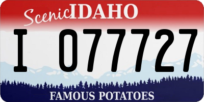 ID license plate I077727