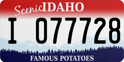 ID license plate I077728