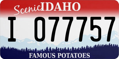 ID license plate I077757