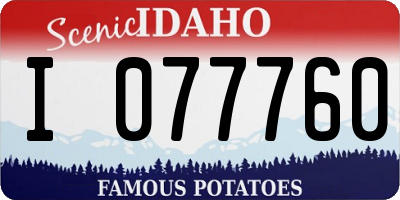 ID license plate I077760