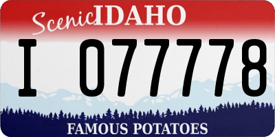 ID license plate I077778