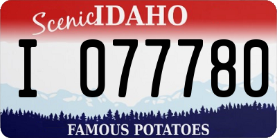 ID license plate I077780