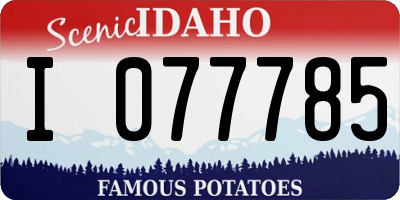ID license plate I077785
