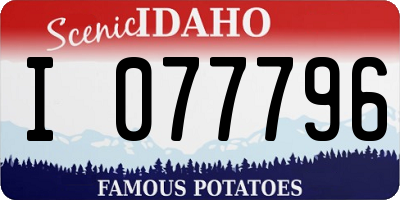 ID license plate I077796